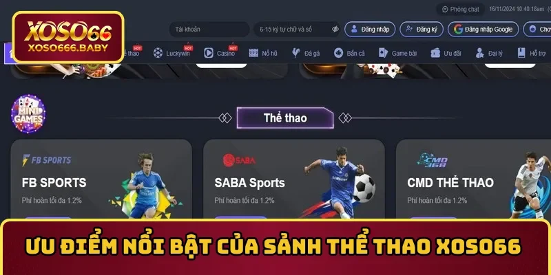 Ưu điểm nổi bật khi chơi ở sảnh thể thao 